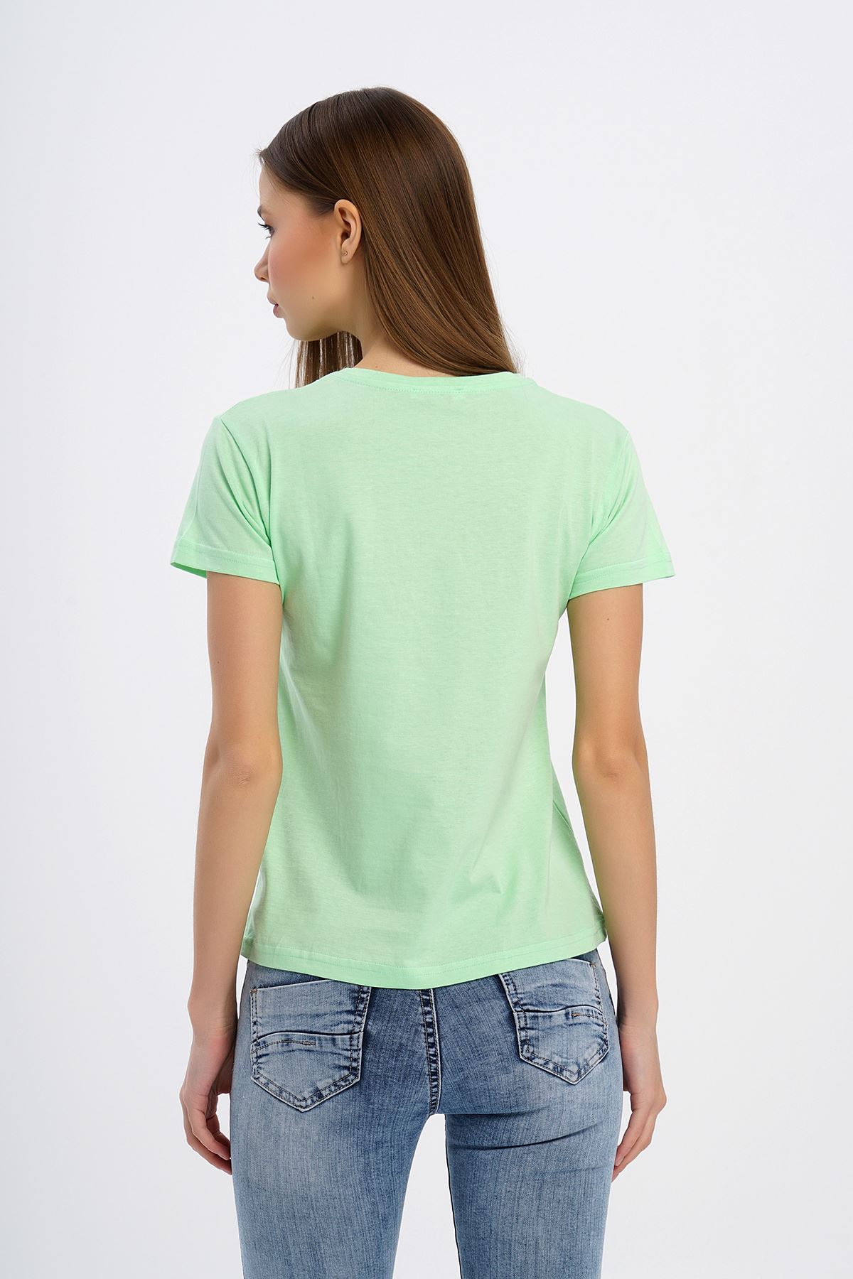 Nakışlı T-shirt-Yeşil