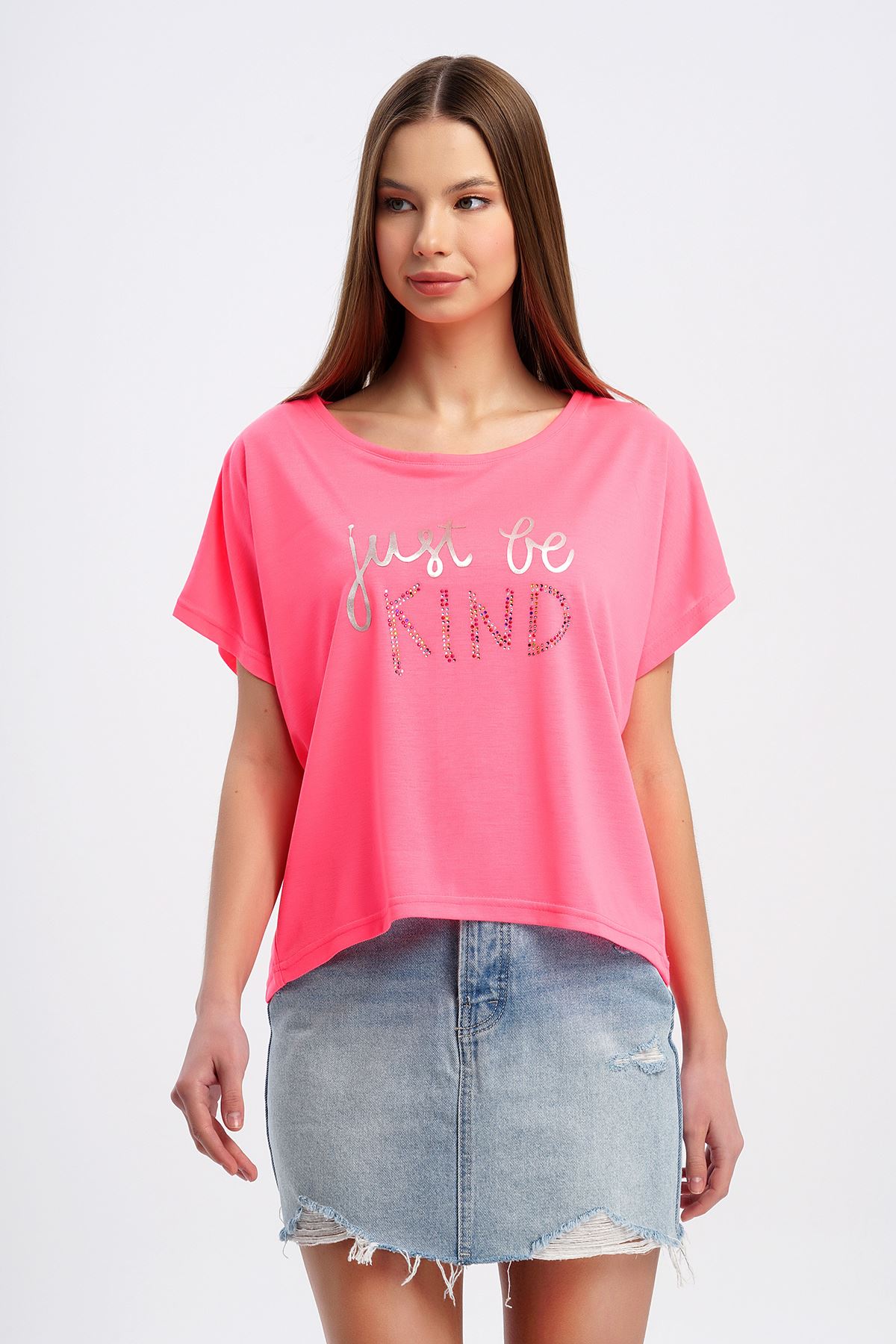 Kind Baskılı T-shirt-Pembe