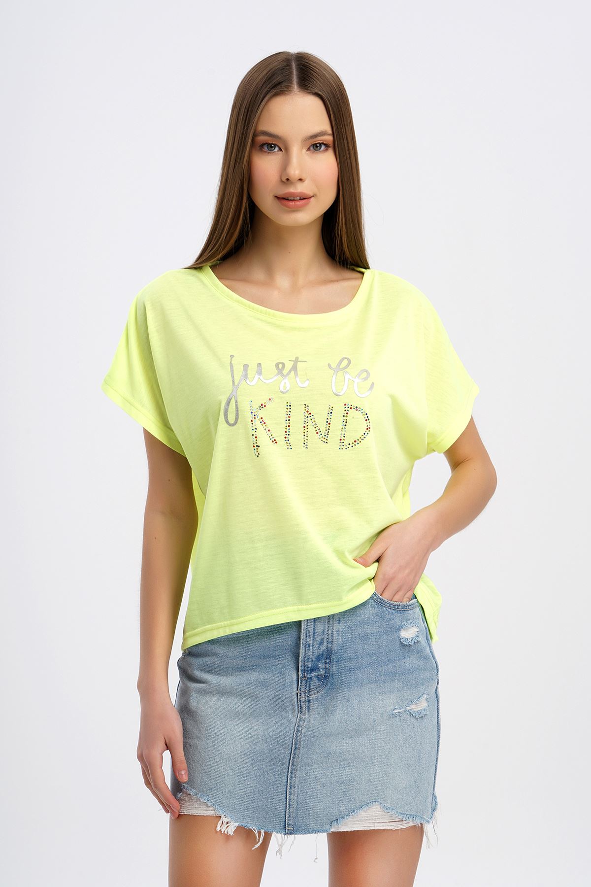 Kind Baskılı T-shirt-Sarı
