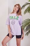 Yale Baskılı T-shirt-Lila