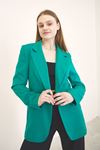 Retro Blazer Ceket-Koyu Yeşil